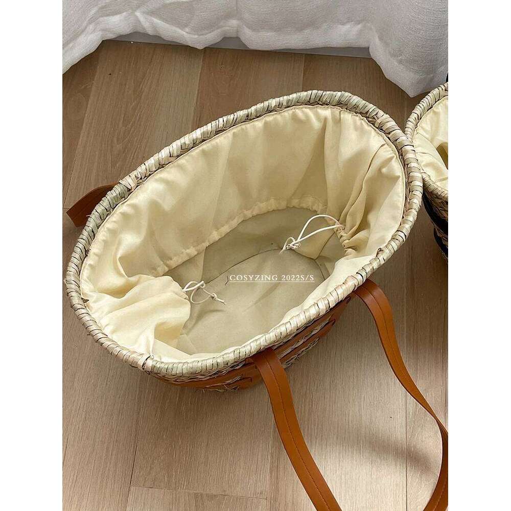 Basket Summer Straw Fashion Beach Big Rattan Shoulder Bags Large Capacity Woven Bag Hand-Made Handbags WONST