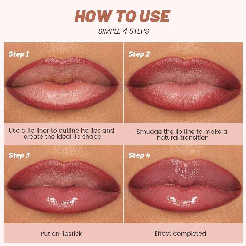 Pudaier Line Wet Gloss Lip Oil Set - Mirror Gloss, Moisturizing and Long-lasting, Daily Natural Nourishing Smudge, Gift W260311