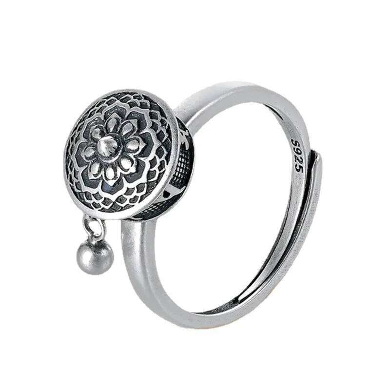 925 Sterling Silver Rotate Cylinder Adjustable Rings For Women Engagement Stackable Jewelry Accessories H260312