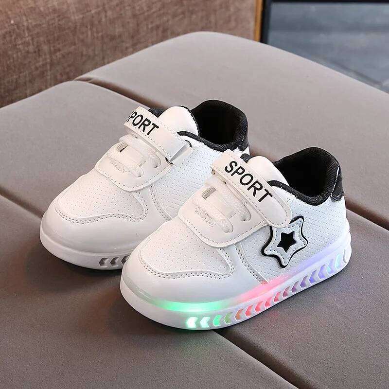 zapatillas LED Kid Sneakers Autumn Girl Luminous Soft Sole Boy Casual Anti Slip Skate Shoes Child Shoe zapatos nia H260312
