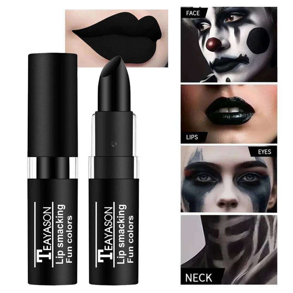 Halloween Dark Lip Gloss Matte Colorful Non Fade black Lipstick Kit Waterproof Lasting Black Red Blue Velvet Lipsticks W260311