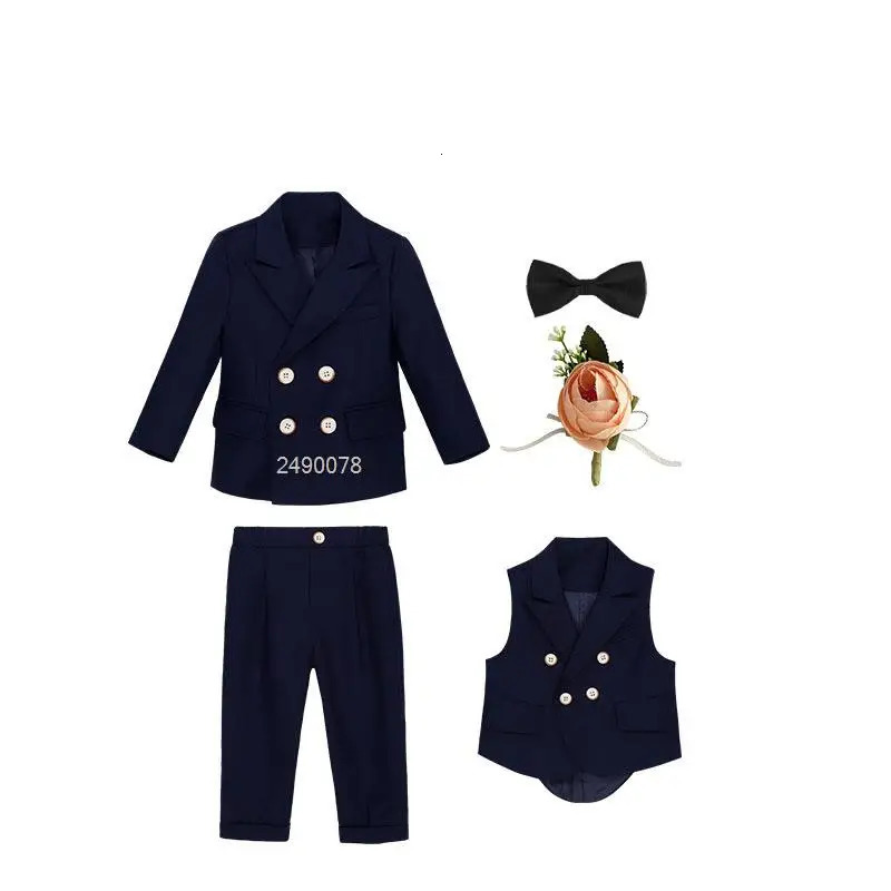 Flower Boys Wedding Suit Children Pography Dress Kids Stage Performance Formal Blazer Baby Birthday Ceremony Costume 260311