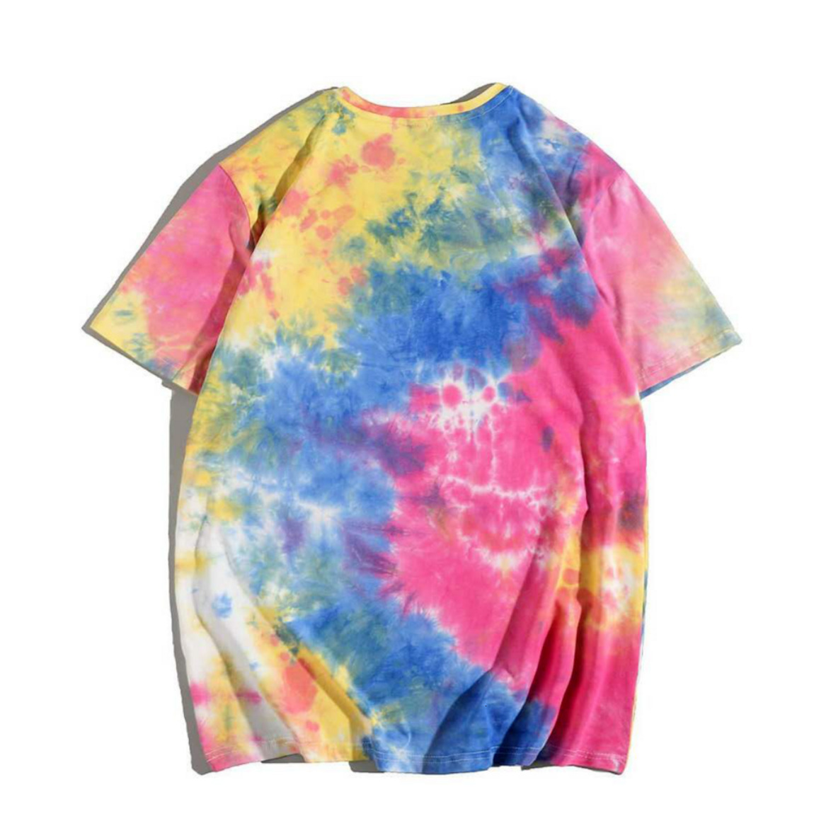 China-Chic New Chinese Traditional Pattern Elk Tie Dyed Short Sleeve T-shirt Rainbow Gradual Change Vintage Beast Print Men's Summer Versatile To