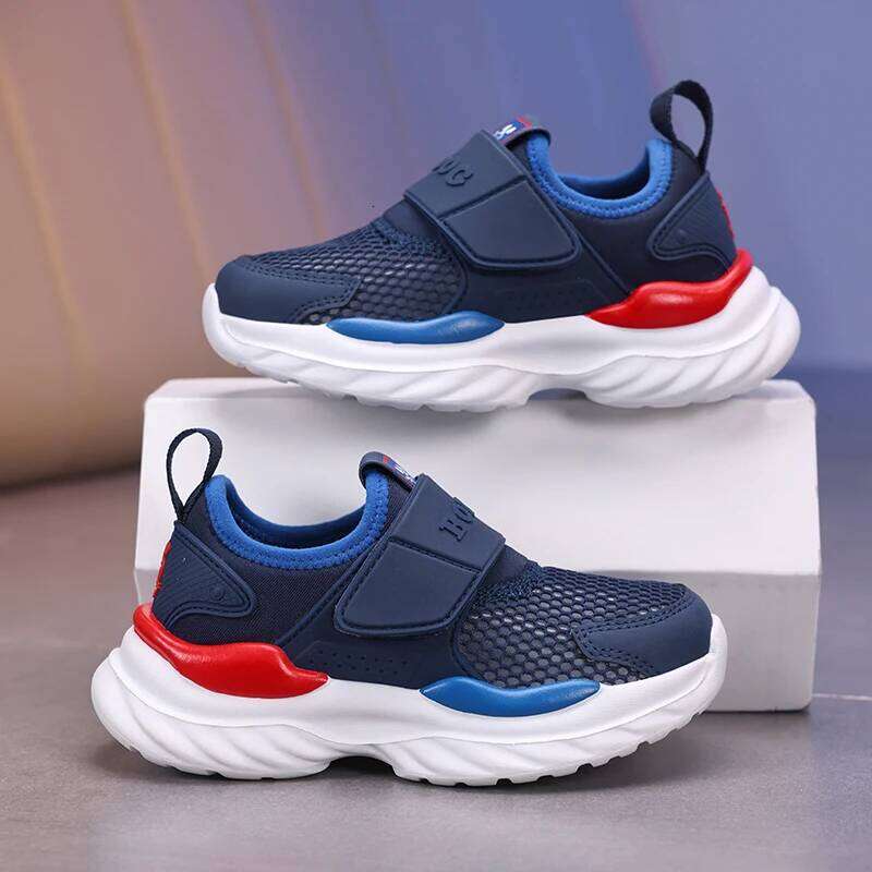 Kids Sneakers New Breathable Mesh Flat Lightweight Resilient Outdoor Anti Slip Fashionable Casual Running Shoe for Children H260312