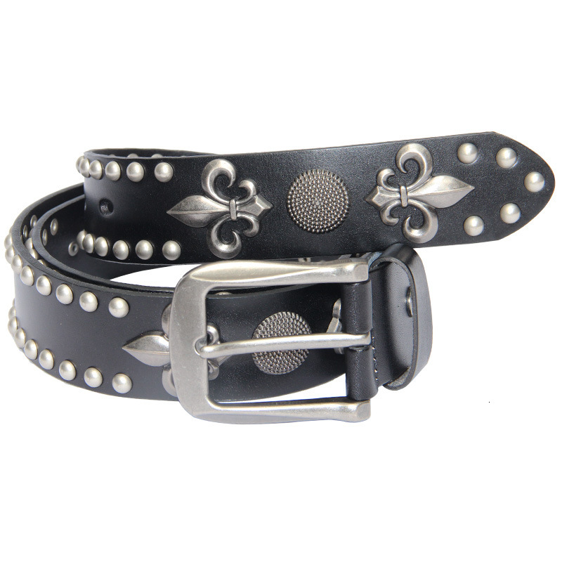 2026 New Designer Luxury Brand Top Leather Personalized Men's Belt Style Fashion Rivet Decorative Belt Multi Functional Performance Belt