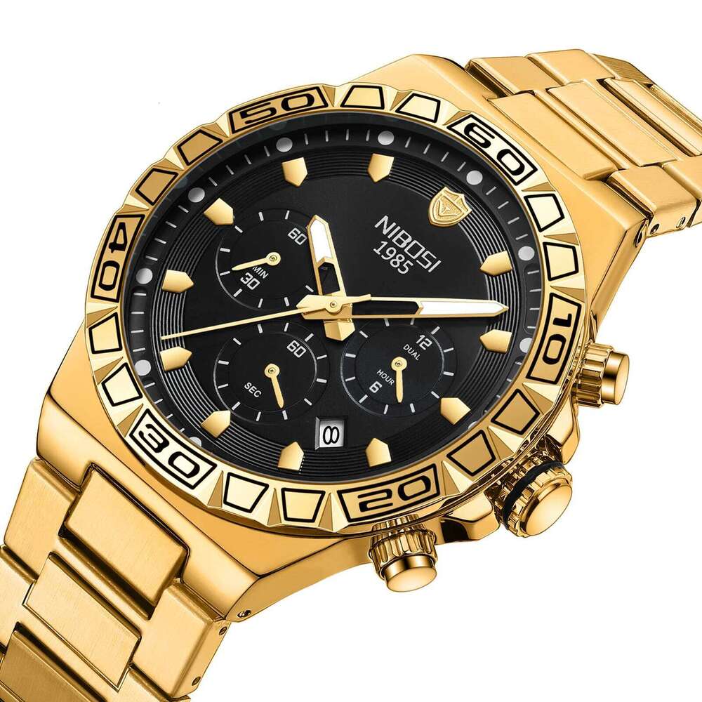 NIBOSI Sports Top Brand Luxury Quartz Watches for Men Stainless Steel Military Waterproof Wristwatches Reloj Hombre