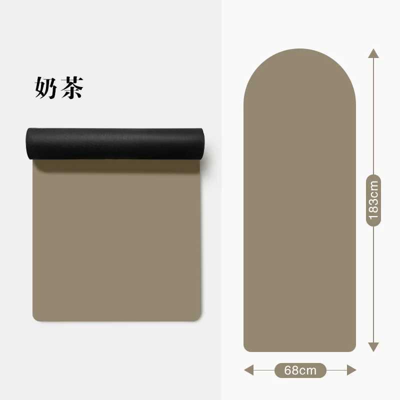 Custom Factory Wholesale 45mm Thick Curve Oval U Shaped Coconut Milk Color Beige Matt PU Rubber Grounded Yoga Mat M260312