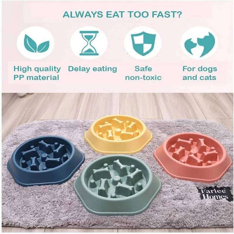 Feeder Non Slip Cat Dog Slower Food Feeding Large Small Medium Slow Eat Dishes Bowl Pet Supplies 26Y0312