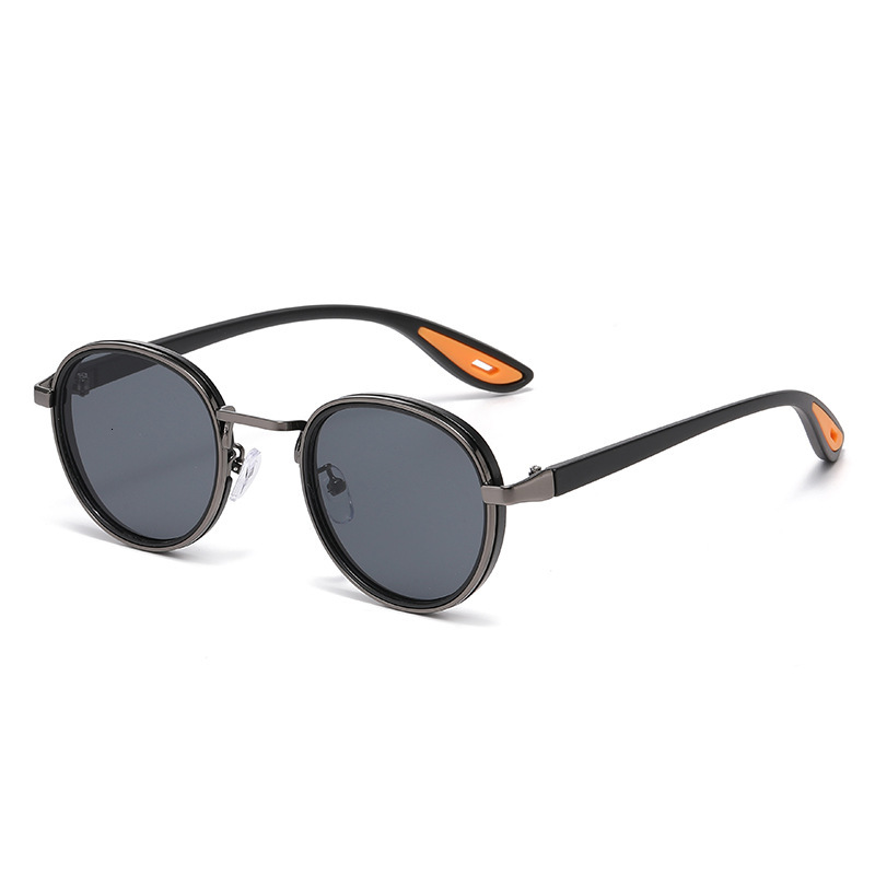 Hot-selling Women with High-end Fashion Metal Round Frame Sunglasses for Men, Unique Street Style UV Protection Glasses