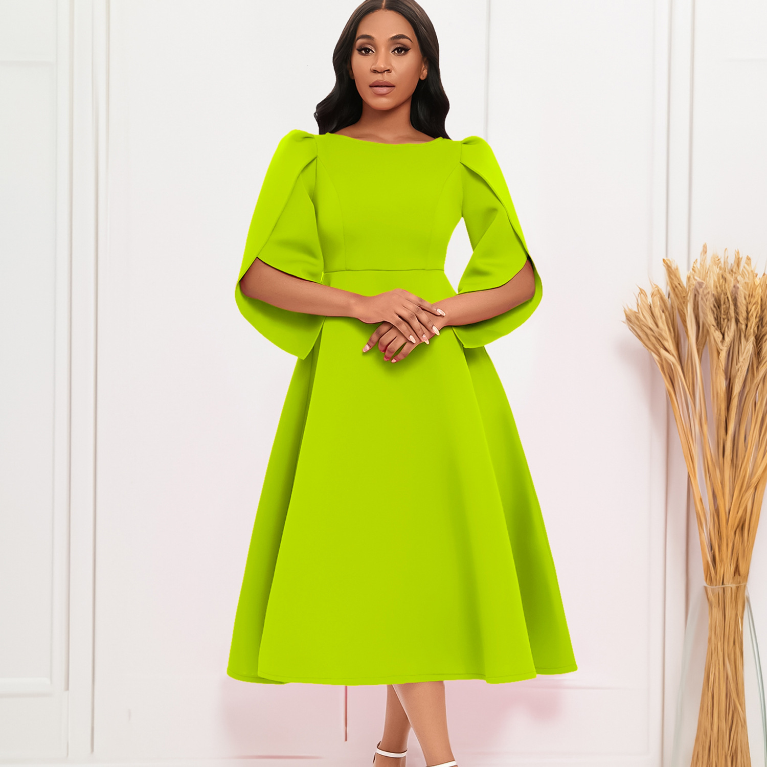 D413 Womens Fashion 2023 Autumn New Elegant Fashionable Party Dress with Large Hem