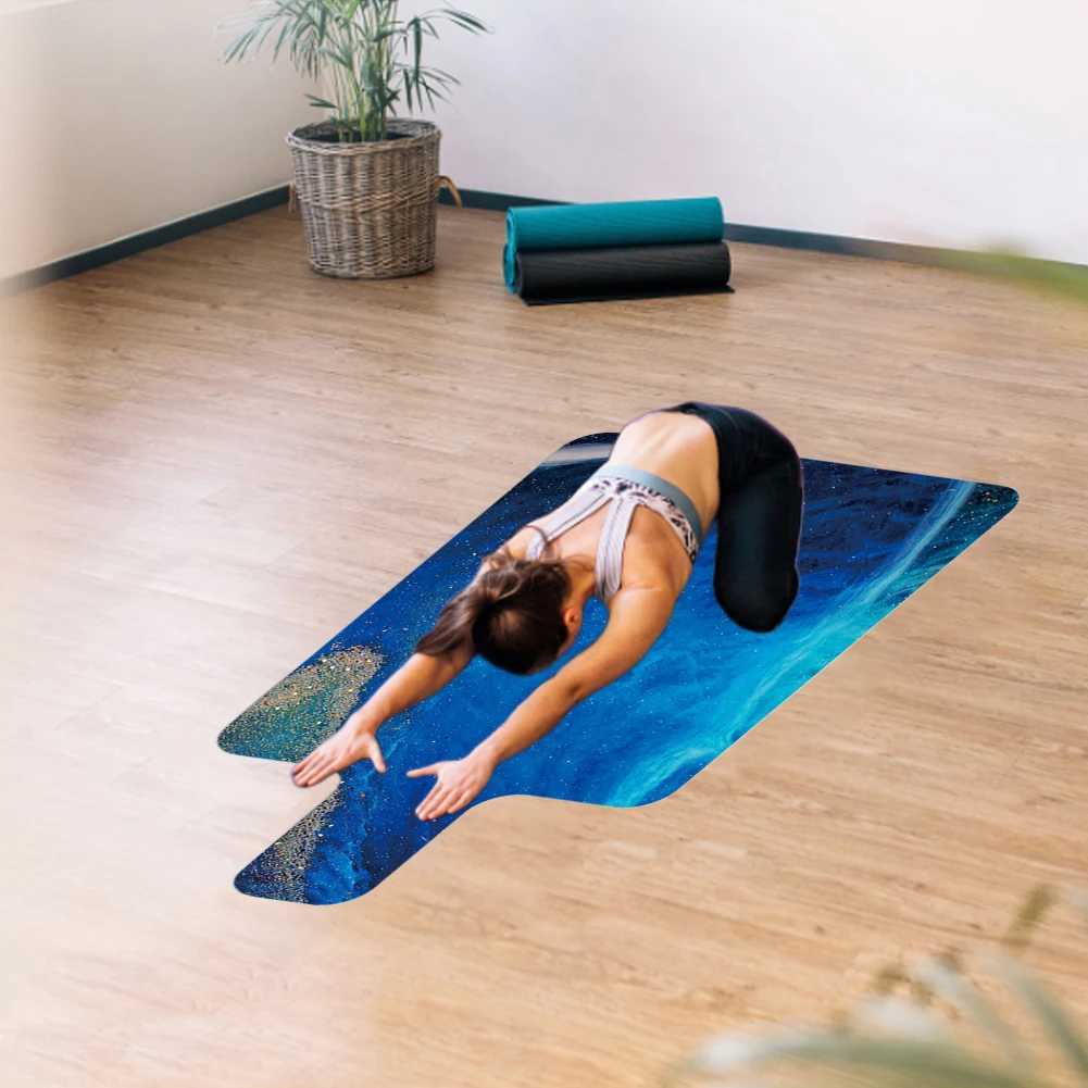 Non-Slip Suede Yoga Mat Pilates Mat Thickness 15mm Ultra Thin Gym Fitness Mat for Yoga Exercising Workout Pilates Reformer Pad M260312