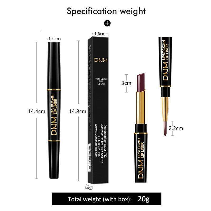 Double Ended Matte Lipstick Long Lasting Wateproof Lipsticks Brand Lip Makeup Cosmetics Dark Red Lips Liner Pencil Beauty W260311