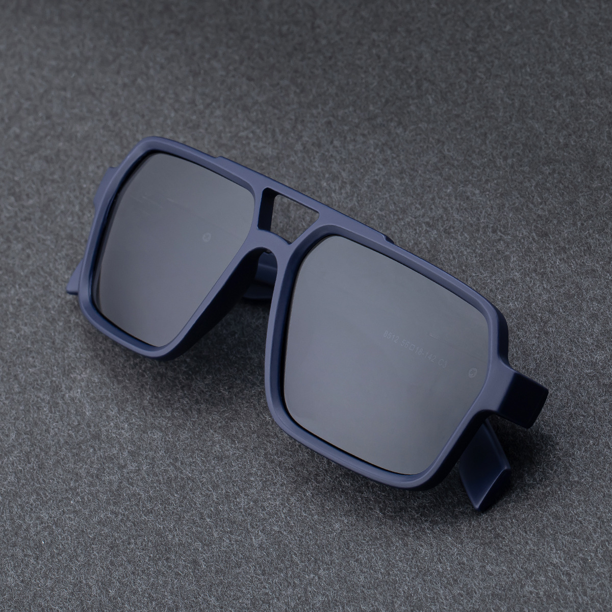 2026 New Fashion Square Frame Polarized Personality Retro Double Bridge Sun Protection Sunglasses Men's