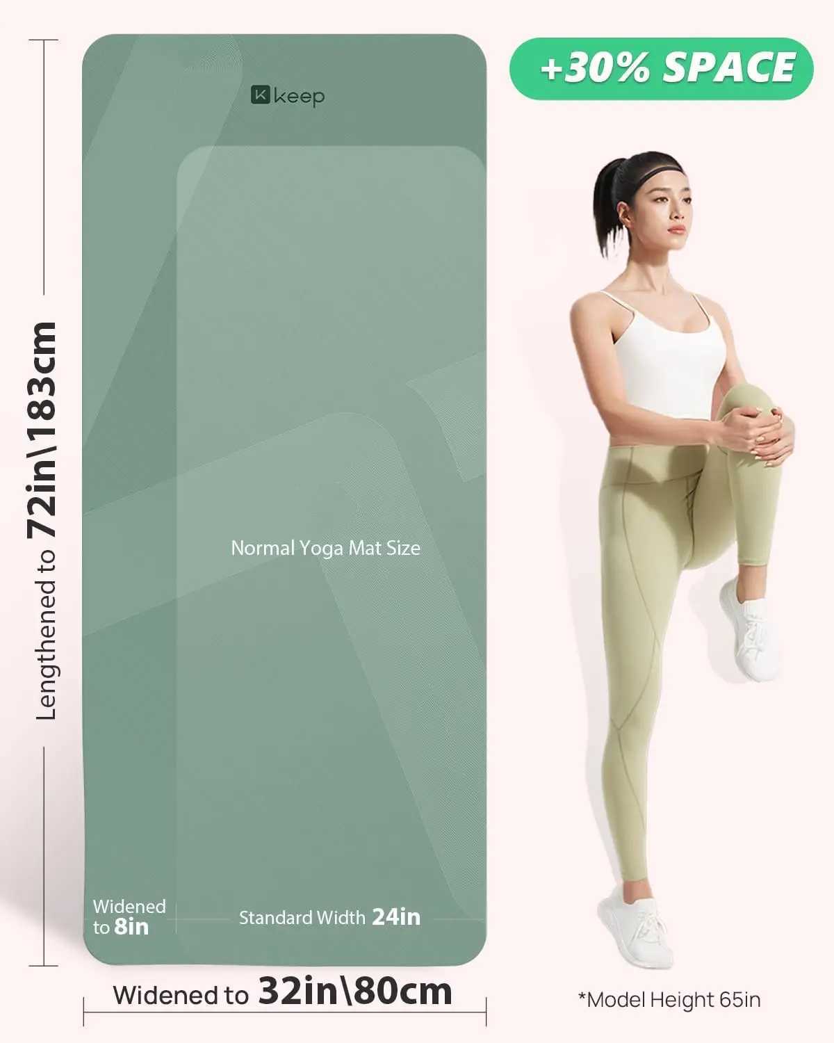 Extra Wide 32 Yoga Mat 7mm Thick Non-Slip Eco-Friendly for Pilates and Fitness M260312