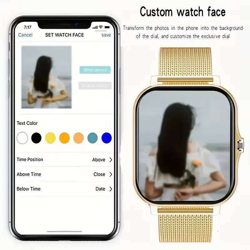 LAXASFIT Fashion Smartwatch Watch Faces DIY Bluetooth Calling 1.83-inch HD Voice Assistant Message Alerts Men and Women