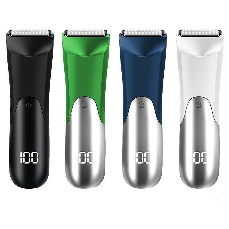 Men'S Groin Body Hair Electric Ball Trimmer, Includes 2 Guard Attachments, Ceramic Blade Head, Wet And Dry Shaver C260312