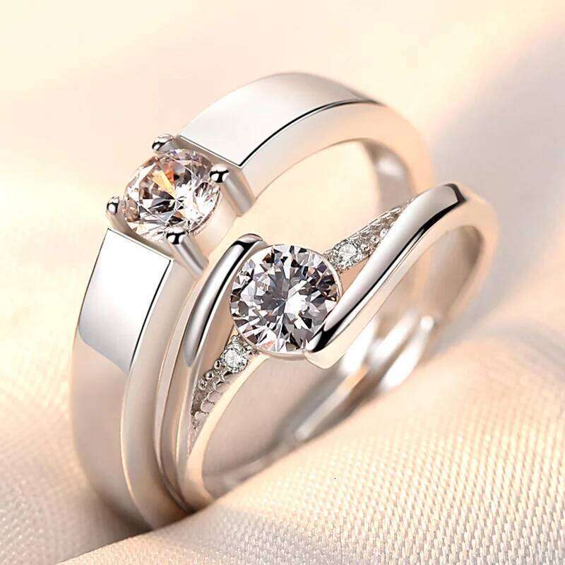 Romantic Cross Heart Crown Couple Ring for Women Luxury Micro Zircon Forever Love Rings Lover Engagement Promise Jewelry Gifts W260311