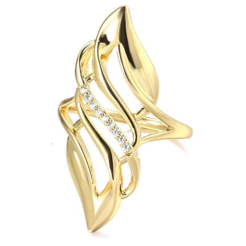 Huitan Hottest Geometric Shaped Finger Ring for Women Wedding Band Accessory Hollow Out Modern Fashion Design New Jewelry H260312