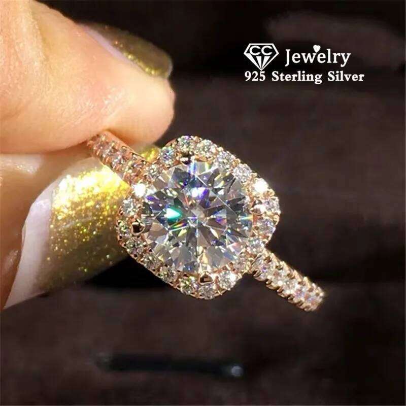 CC Jewelry Fashion Rings For Womens Luxury Gold Color Square Stone Anneau Engagement Bijoux Bridal Wedding Ring CC627 H260312