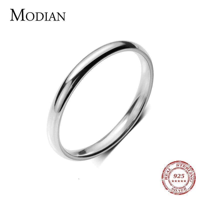 Modian Hight Quality 925 Sterling Silver for Women Fashion Glossy Simple Ring Korea Style Fine Jewelry Bijoux H260312
