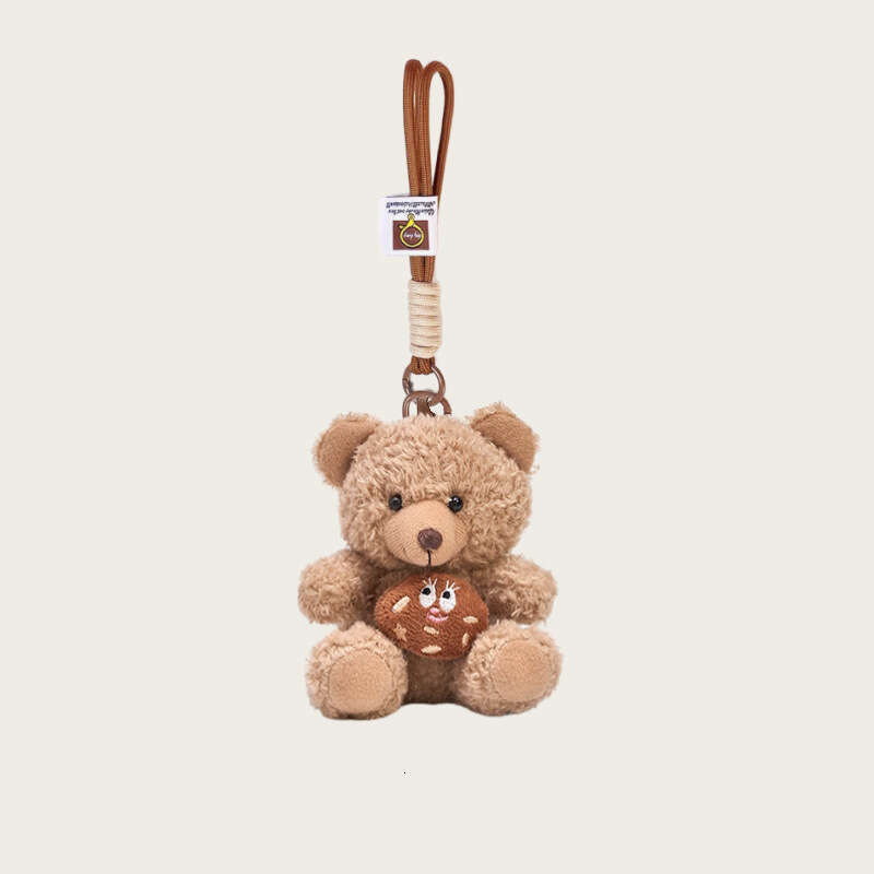 Backpack for Girls, High-End Keychain, Small Plush Doll, Cute Bear Cookie Bag Pendant