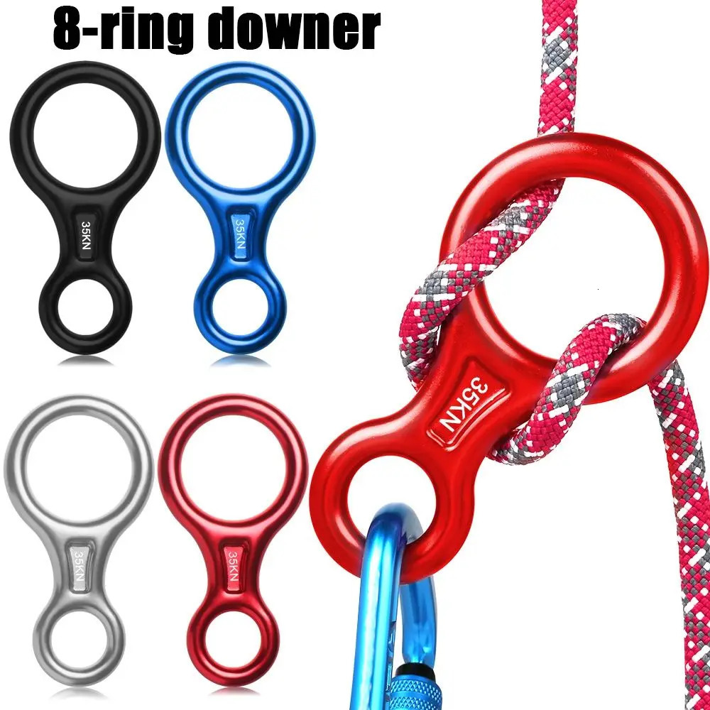 Rock Climbing Descender 35KN Figure 8 Word Rope Ring Downhill Eight Gear Device Equipment 260228