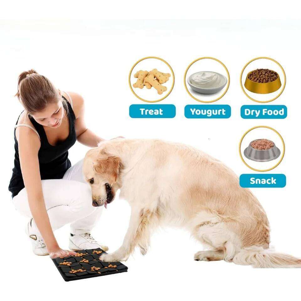 Dog Food Slow Feeder Sniff Mat with Suction Cup for Train Your Dog's Senses Anti-choking Silicone Snuffle Mats Pet Accessories 26Y0312