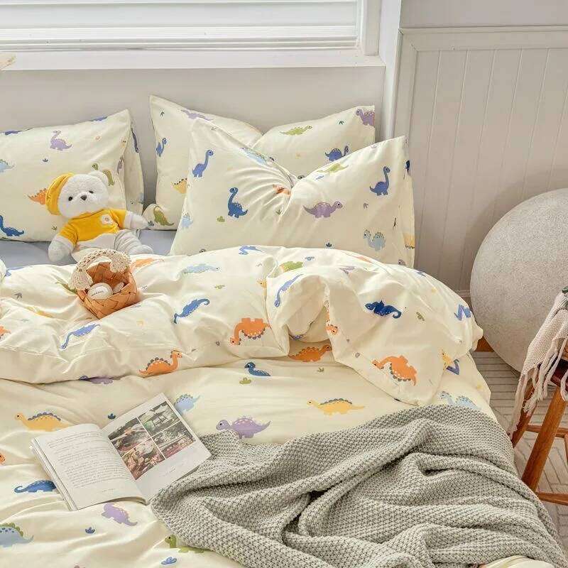 Kids Dinosaur Bedding Sets For Girls Boys 2025 New Single Sheet Cartoon Duvet Cover Set Pillowcase Bed Linen No Filler H260312