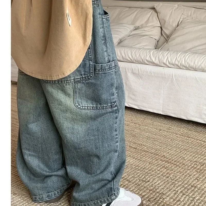 Childrens Denim Pants Spring Summer Girls Wideleg 27Year Boys Jeans Casual Big Pocket Trousers for Kids 260311