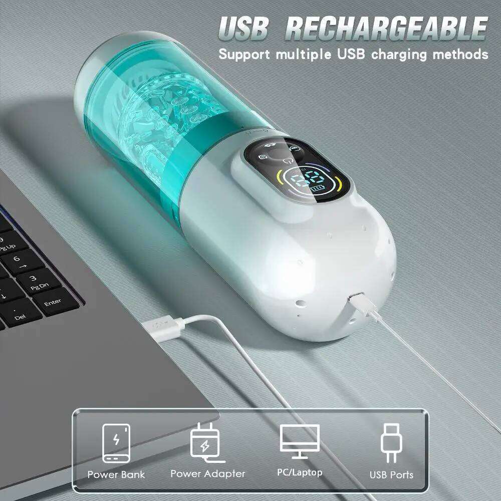 Automatic Masturbator, Male Enlargement Trainer, Rechargeable LED Display Penis Pump,Hands-Free Adult Sex Toy Z260312