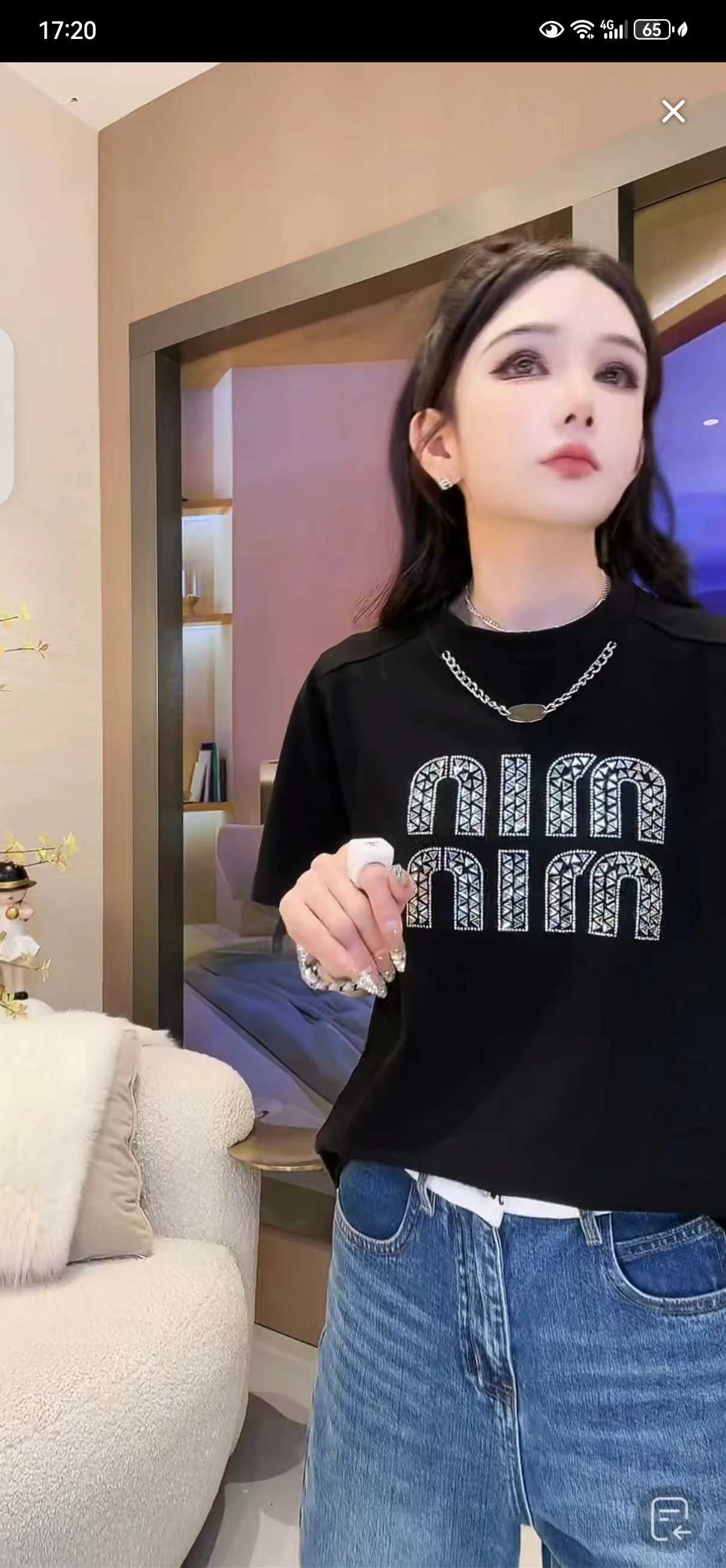 2024 Summer New Fashion Versatile Hot Diamond Short sleeved T-shirt Top for WomenT260312