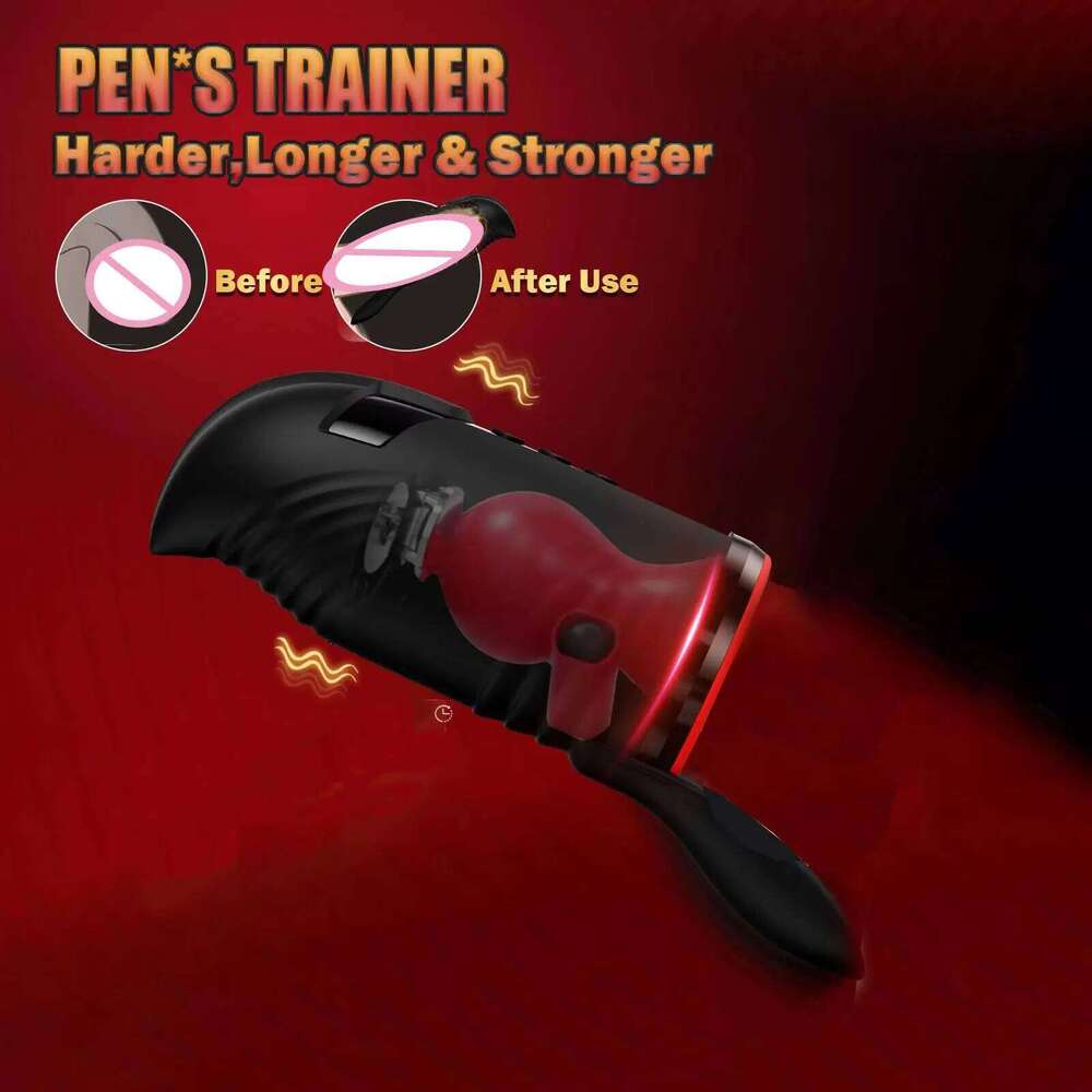 Male Masturbator Penis Training Vibrator Glans Massage Testicle Stimulator Delay Stamina Trainer Blowjob Machine Sex Toy for Men Z260312