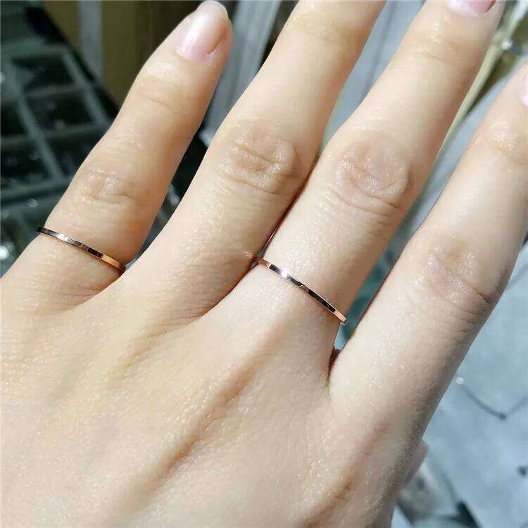 YUN RUO Fashion Brand Rose Gold Silver Color Super Thin Ring for Woman Man Lady Wedding 316 L Stainless Steel Jewelry Never Fade H260312
