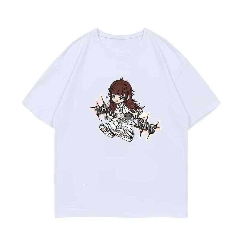 Summer Cotton Oversized Lee Hye-in, Kang Hailin, Mo Ji-hye, Kim Min-ji and Van Ok-shin Same Print T-Shirt by NewJeans Z260312