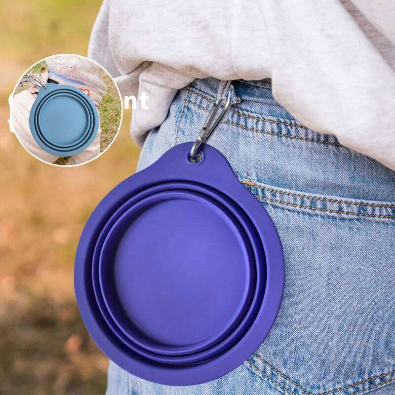 650ML And 350ML Portable folding silicone for pets, rice food bowl, cat drinking water dog bowl 26Y0312
