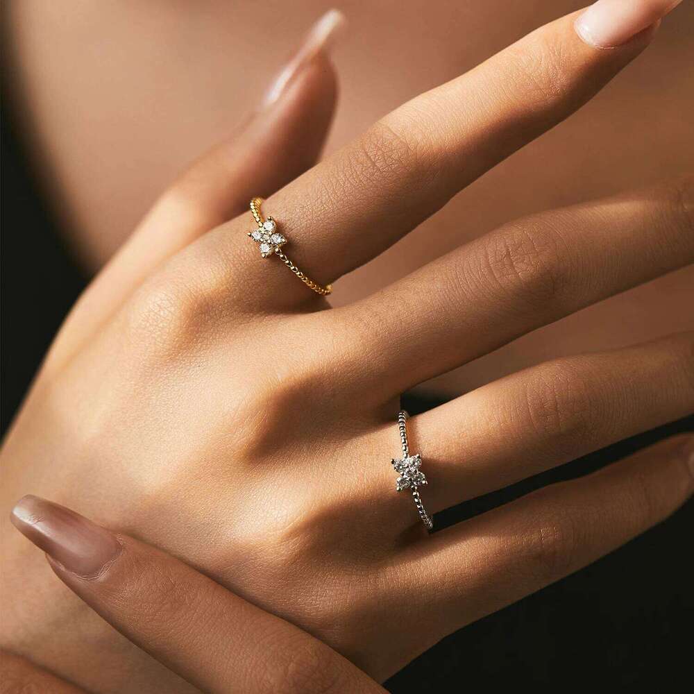 MODIAN D Color Stackable Moissanite Ring 925 Sterling Silver Beads Sparkling Trendy Rings For Women Party Vacation Jewelry H260312