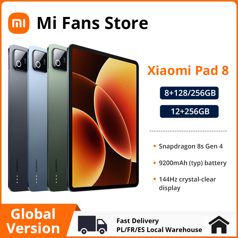 Global Version Xiaomi Pad 8 Tablet 11.2" LCD 3.2K 144Hz Display Snapdragon 8s Gen 4 9200mAh Battery Mi Pad
