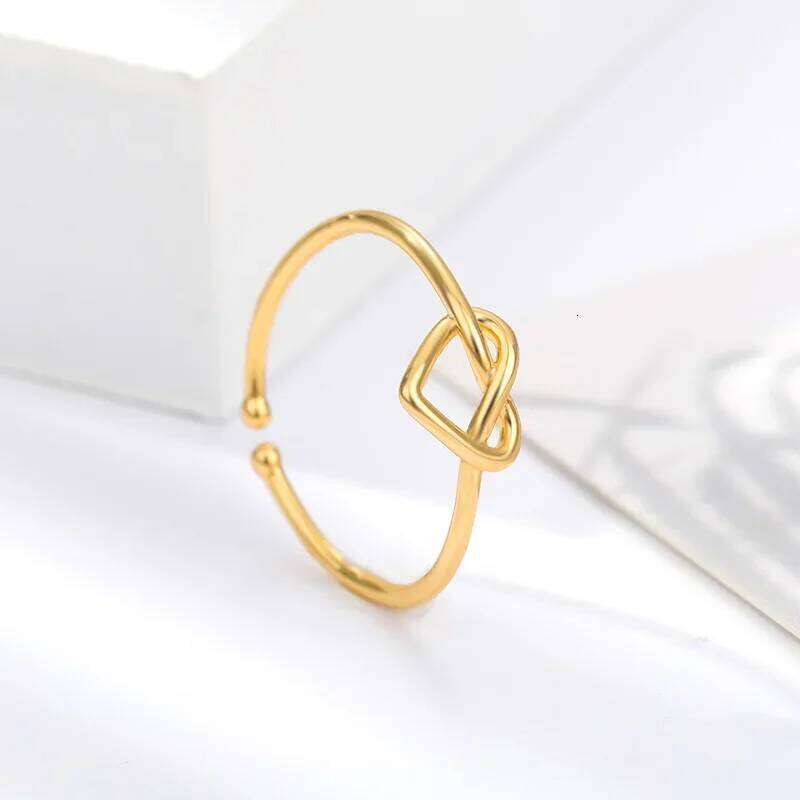Stainless Steel Rings for Women Gold Color Couple Heart Ring 2024 Trend New Wedding Aesthetic Jewelry anillos mujer H260312