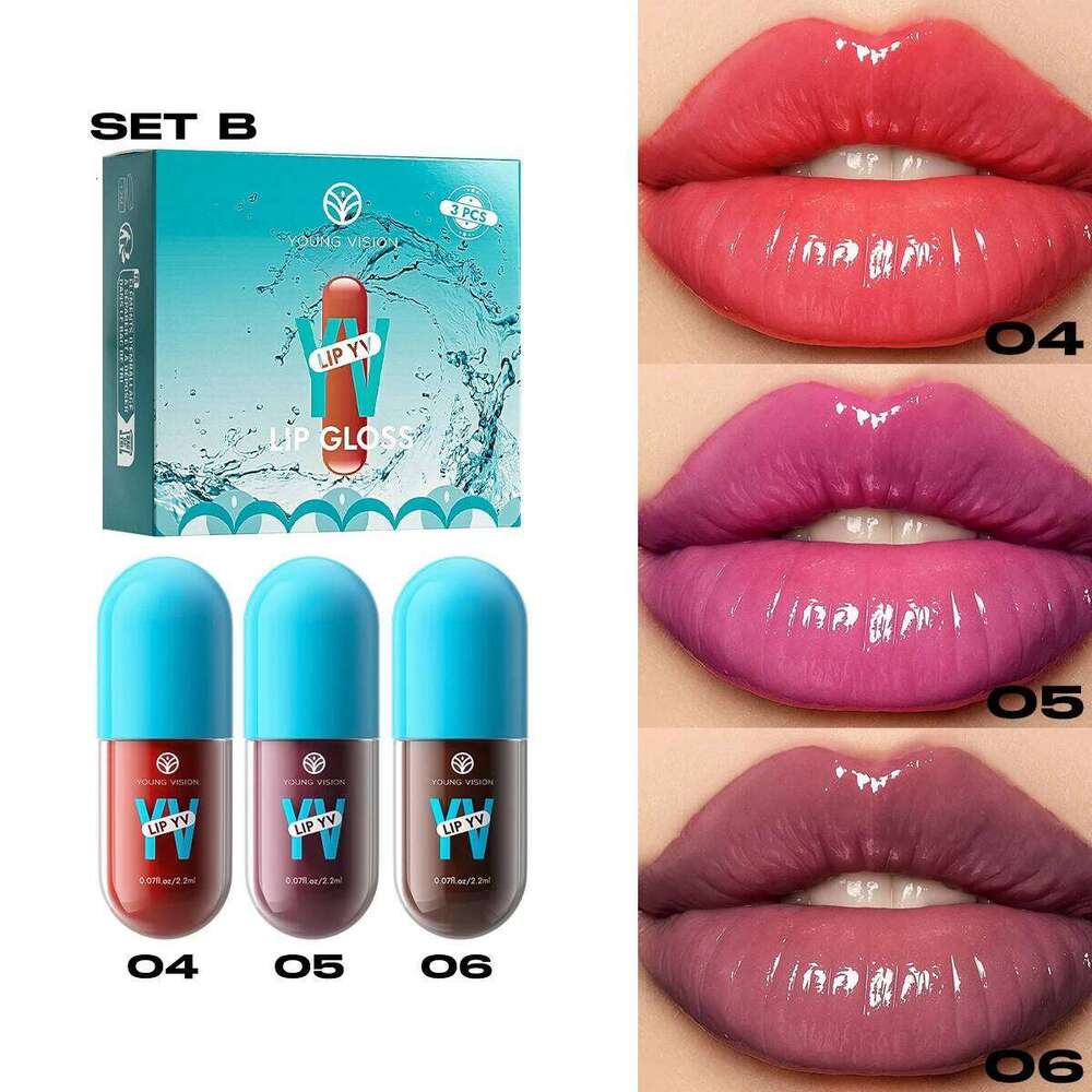 YOUNG VISION 3 colors avocado moisturizing glaze small of long-lasting white lightweight non-sticky lip gloss set W260311