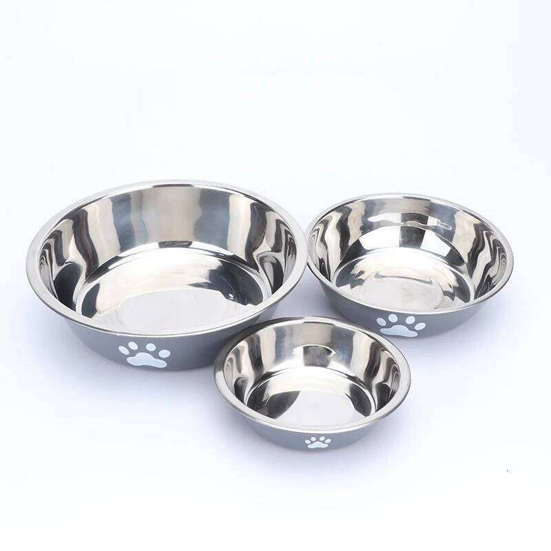 Dog new large capacity food stainless steel anti-overturning household dog bowl pet supplies 26Y0312