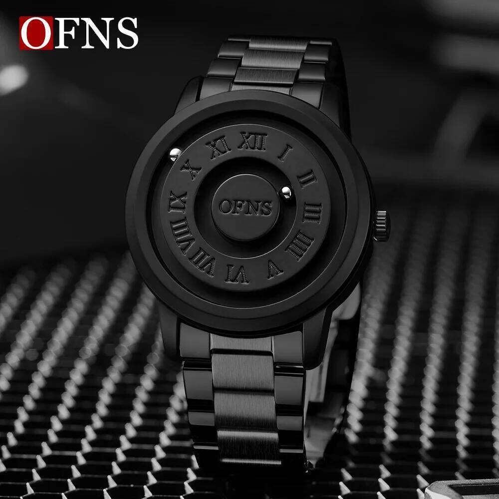 OFNS New 1553 1556 Fashionable Magnetic Ball Waterproof Cool Design Suspended Creation Men's Quartz Watch