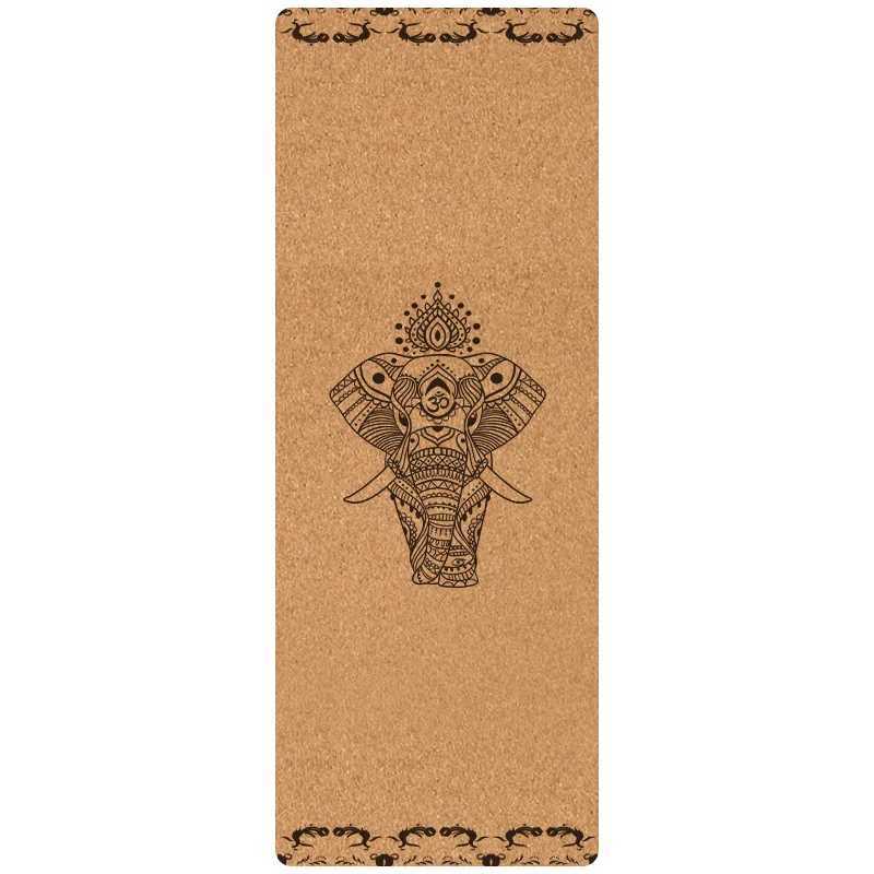 Sport Yoga Mats Cork Surface Non-Slip Pad Thickened Shock-Absorbing Rubber Base Foldable for Men Home Gym Travel M260312