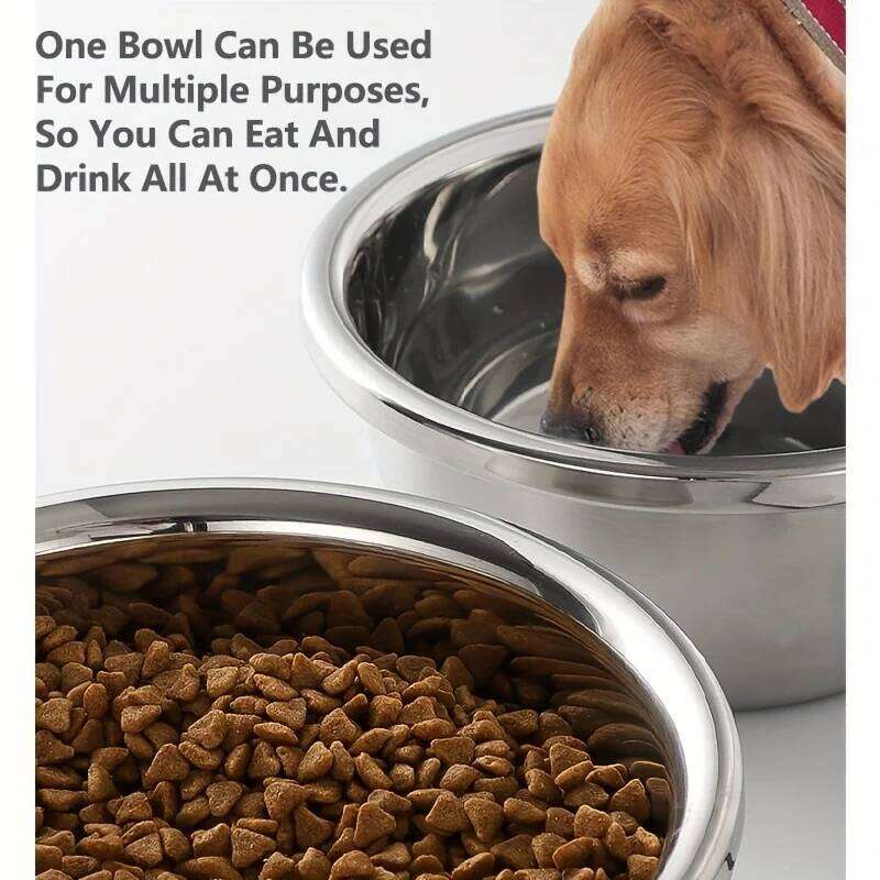 KEMORELA Large Stainless Steel Dog Bowls Premium Bowl for Pets Sturdy Durable Thick Smooth Metal Food and Water Dishes 26Y0312