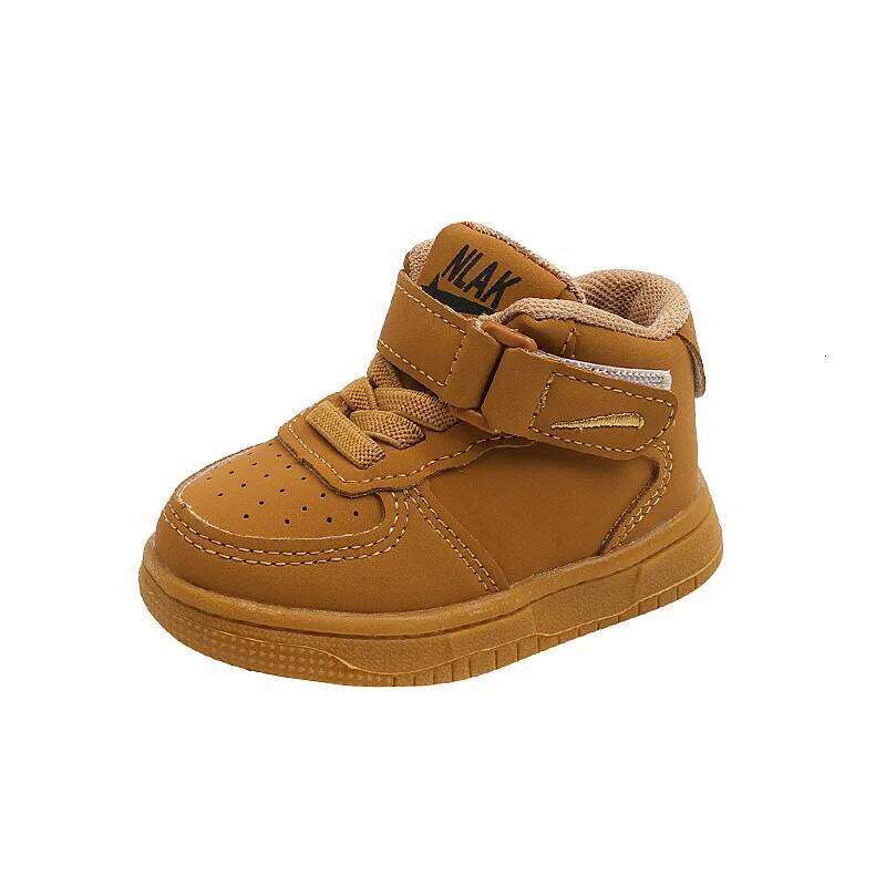 Childrens Autumn New Leather Girls Soft Soles Non-slip Comfortable Little White Shoes Boys Breathable Casual Kids Sneakers H260312