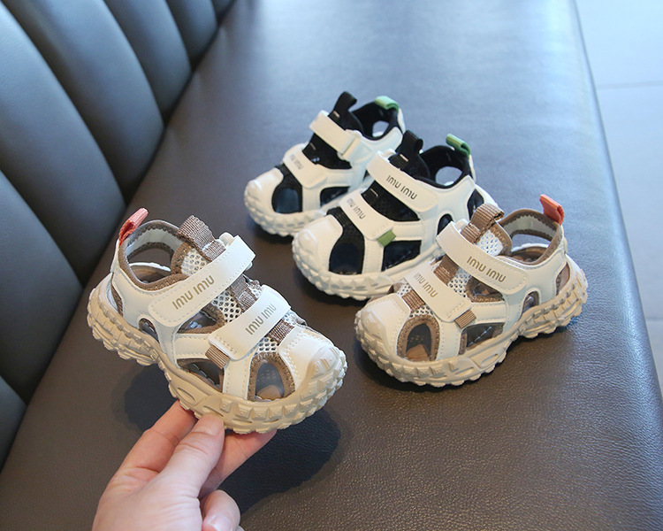 Kids Closed Toe Sport Sandals eco-friendly safety comfort lightweight Punta Cerrada Breathable Mesh Non-Slip Toddler Beach Shoes with Adjustable Strap