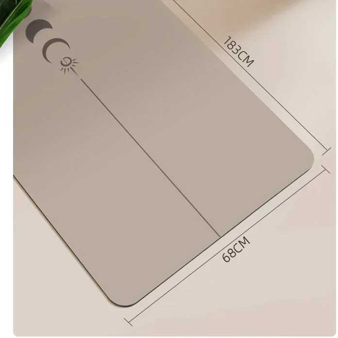 183cm Natural Rubber PU Yoga Mat Thickened Widened Shock-absorbing Non-slip Sweat-absorbent Sun-moon Fitness Meditation Mat M260312