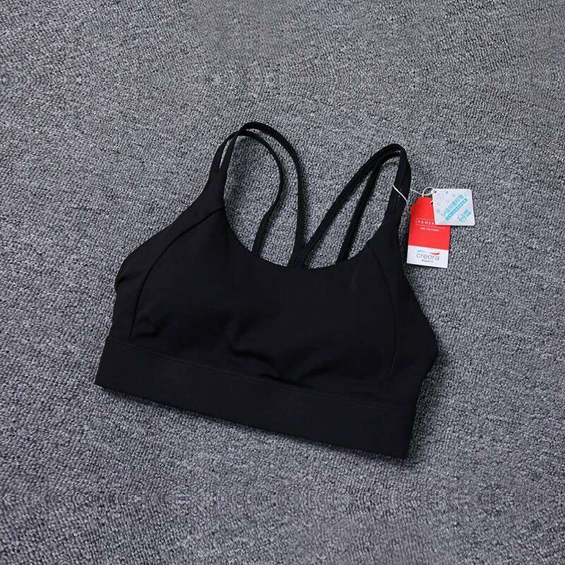 New Women's Sports Bra Padded Without Bones Cross Fitness Busty Underwear High Support Running Gym Vest Yoga Bras 26Y0312