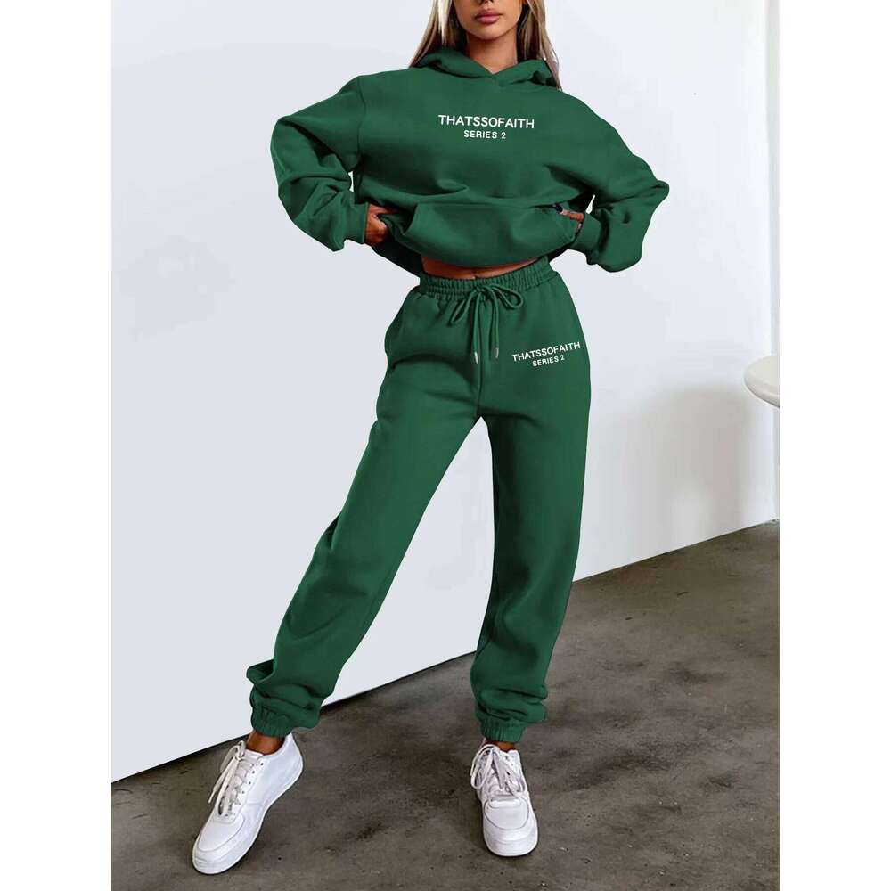 2025 Autumn Winter Women's Sets 2pcs Hoodies Pants Suit Sports Outfits Letter Print Aesthetic Clothes Ladies Tracksuit C260312