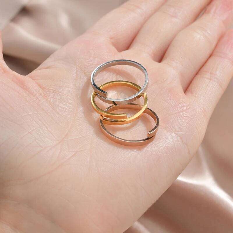 Minimalist Open Rings For Women Stainless Steel Gold Plated Ring Women's and Men's Finger Accessories Jewelry Gift Wholesale H260312