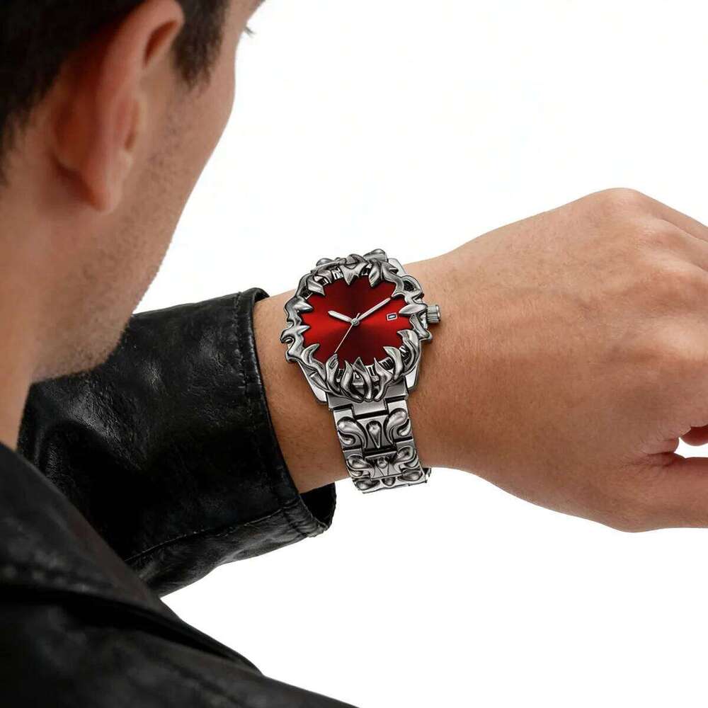 Stainless Steel Watch 40mm Creative Quartz Movement Clock Casual Sports Waterproof Men Mechanical Wind Military Wristwatches